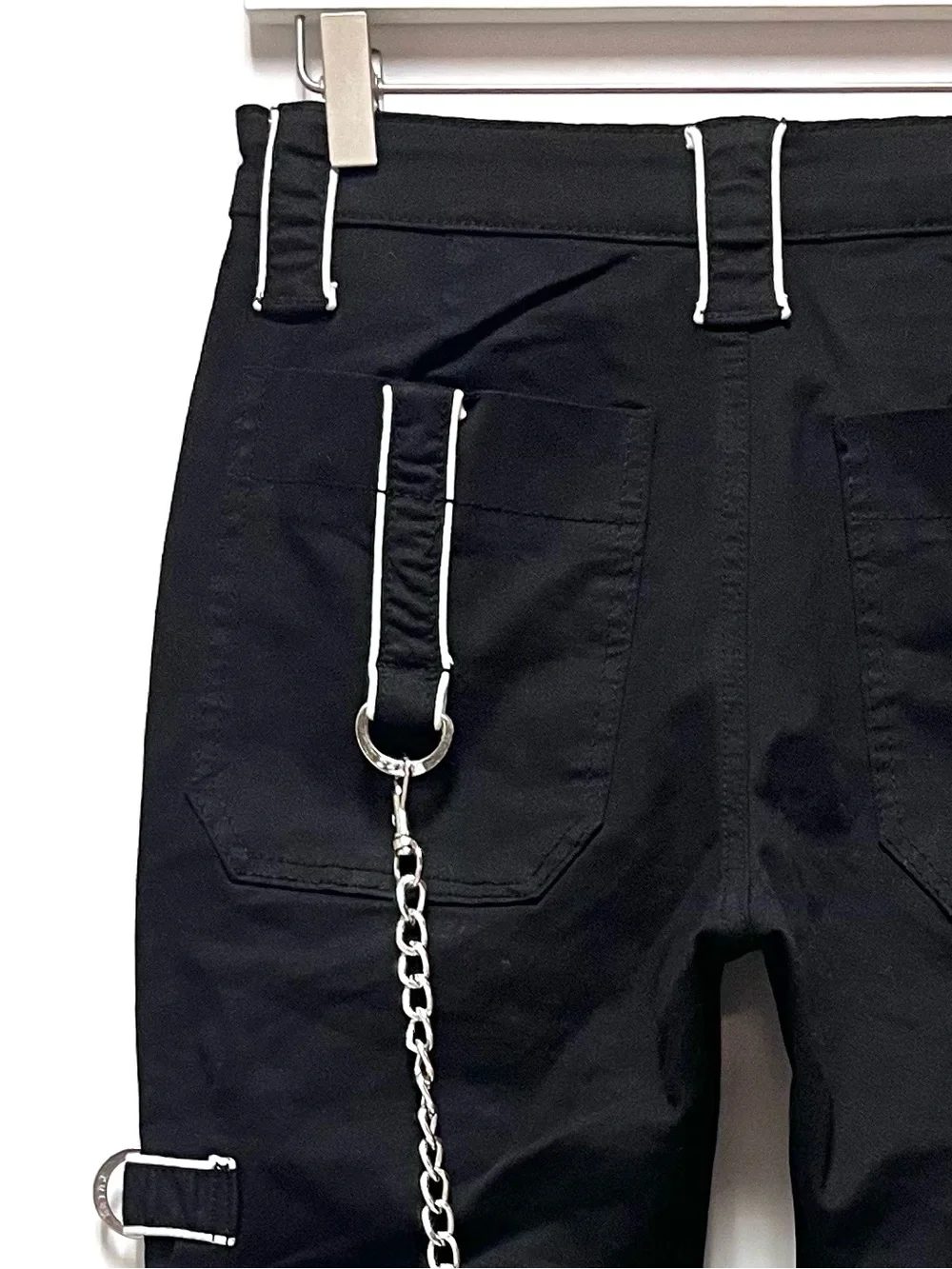 TRIPP NYC Band Pants 26 Black Bondage Chain Strap Goth Punk Unisex Cyber Y2K
